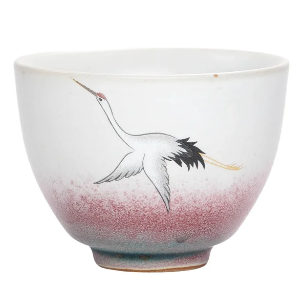 Пиала 100 мл "Журавль рассвета", керамика Дехуа - 1