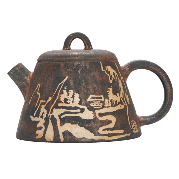 Чайник 200 мл "Уединение в горах", цзяньшуйская керамика, мастер Гу Цзингуан - 1