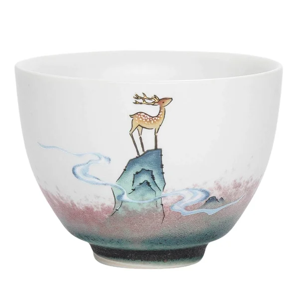 Пиала 115 мл "Олень Фучжу", керамика Дехуа - 3