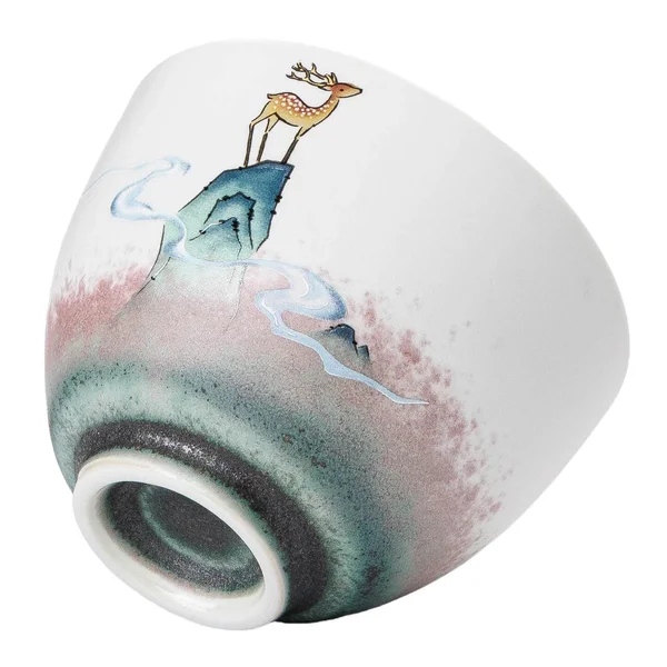 Пиала 115 мл "Олень Фучжу", керамика Дехуа - 7