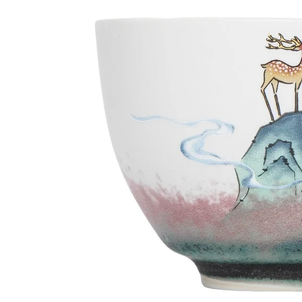 Пиала 115 мл "Олень Фучжу", керамика Дехуа - 9