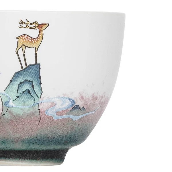 Пиала 115 мл "Олень Фучжу", керамика Дехуа - 10
