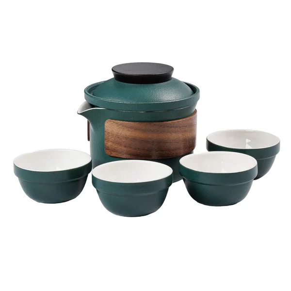 Дорожній набір посуду для чаю "Смарагдовий"