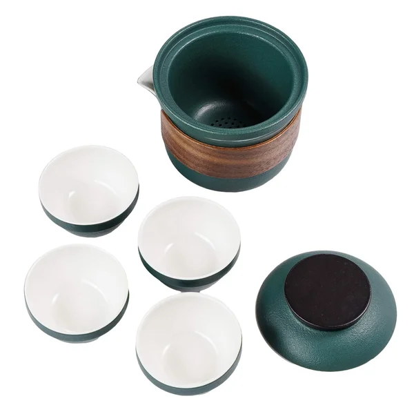 Дорожній набір посуду для чаю "Смарагдовий", 6 предметів - 5