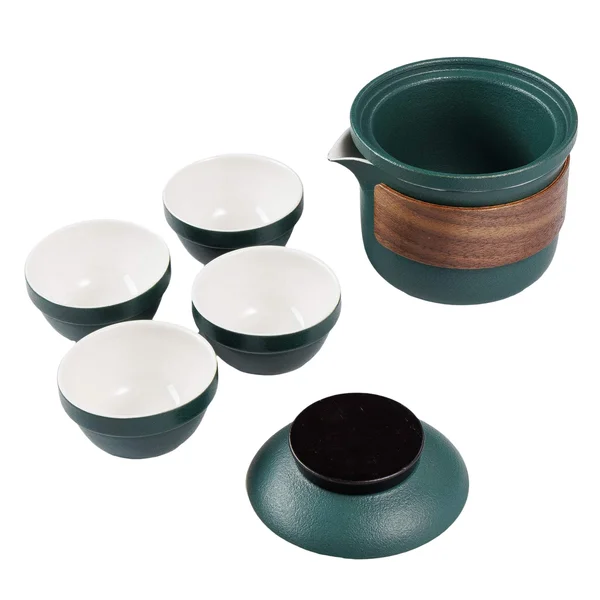 Дорожній набір посуду для чаю "Смарагдовий", 6 предметів - 6