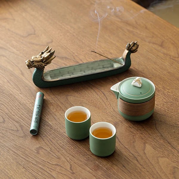 Гун Фу набір для чаювання "Літання Дракона" з ароматом та підставкою для пахощів - 4