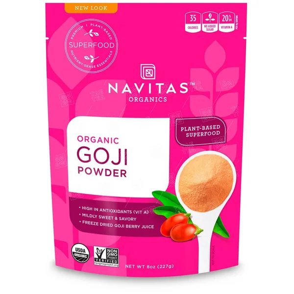 Ягоды годжи, порошок, Goji, Navitas Naturals, органик, 227 г - 3