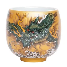 Піала 80 мл "Цін Лун - Лазурний Дракон", кераміка Дехуа