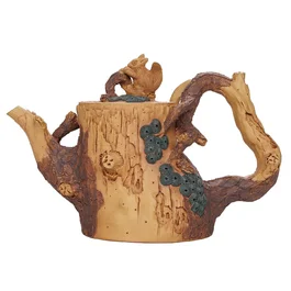Чайник 190 мл «Белочка и орешек», исинская глина, мастер Чэнь Дун Чжу